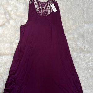 Lane Bryant Women's 18/20 Purple Crochet Back Sleeveless Shift A-line Dress NWT